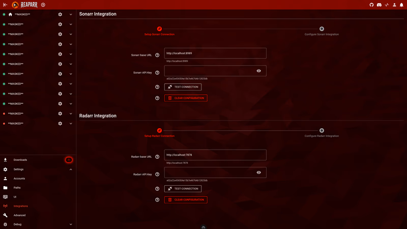 Integration settings